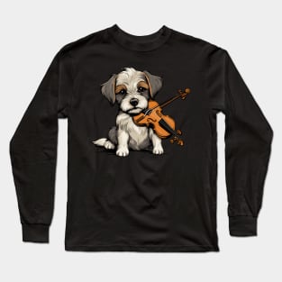 Dog playing violin Long Sleeve T-Shirt